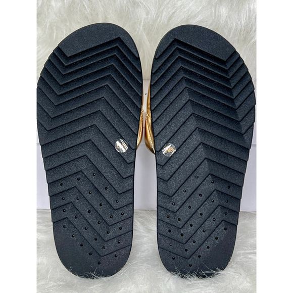 Women's Jessica Simpson Gold Quilted Studded Slide Sandals Size 5.5 - Picture 7 of 9